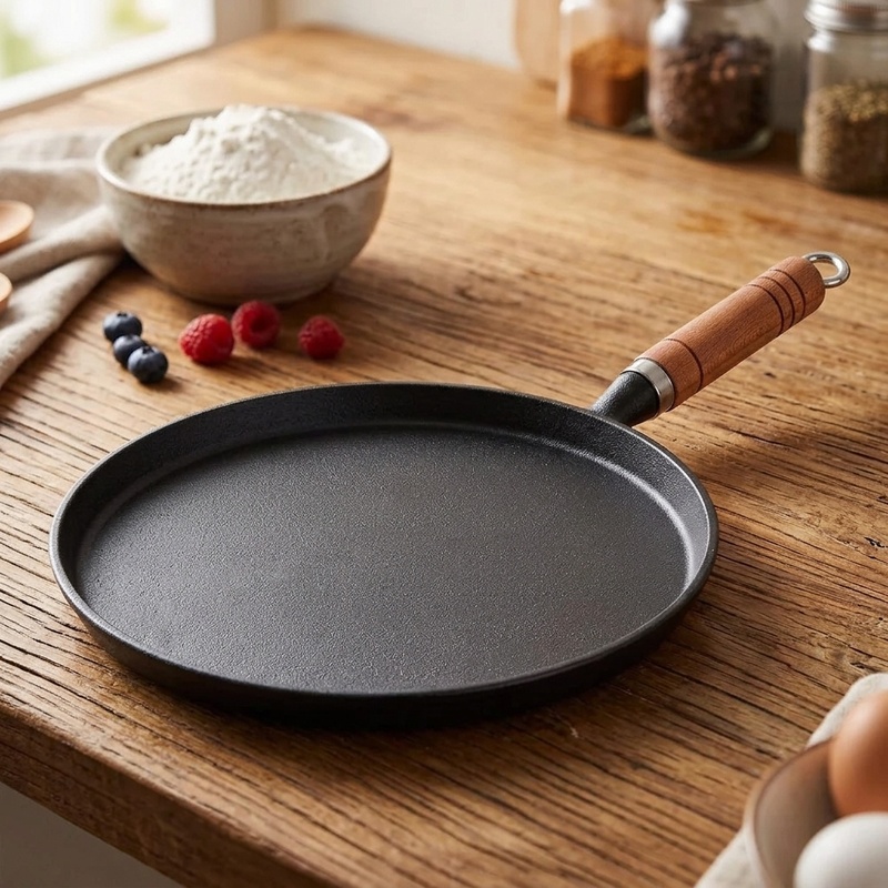 Cast Iron Tetsubin - กระทะเหล็กหล่อขนาด 20/23/26 ซม. ไม่เคลือบสารกันติด สำหรับทำไข่ แพนเค้ก