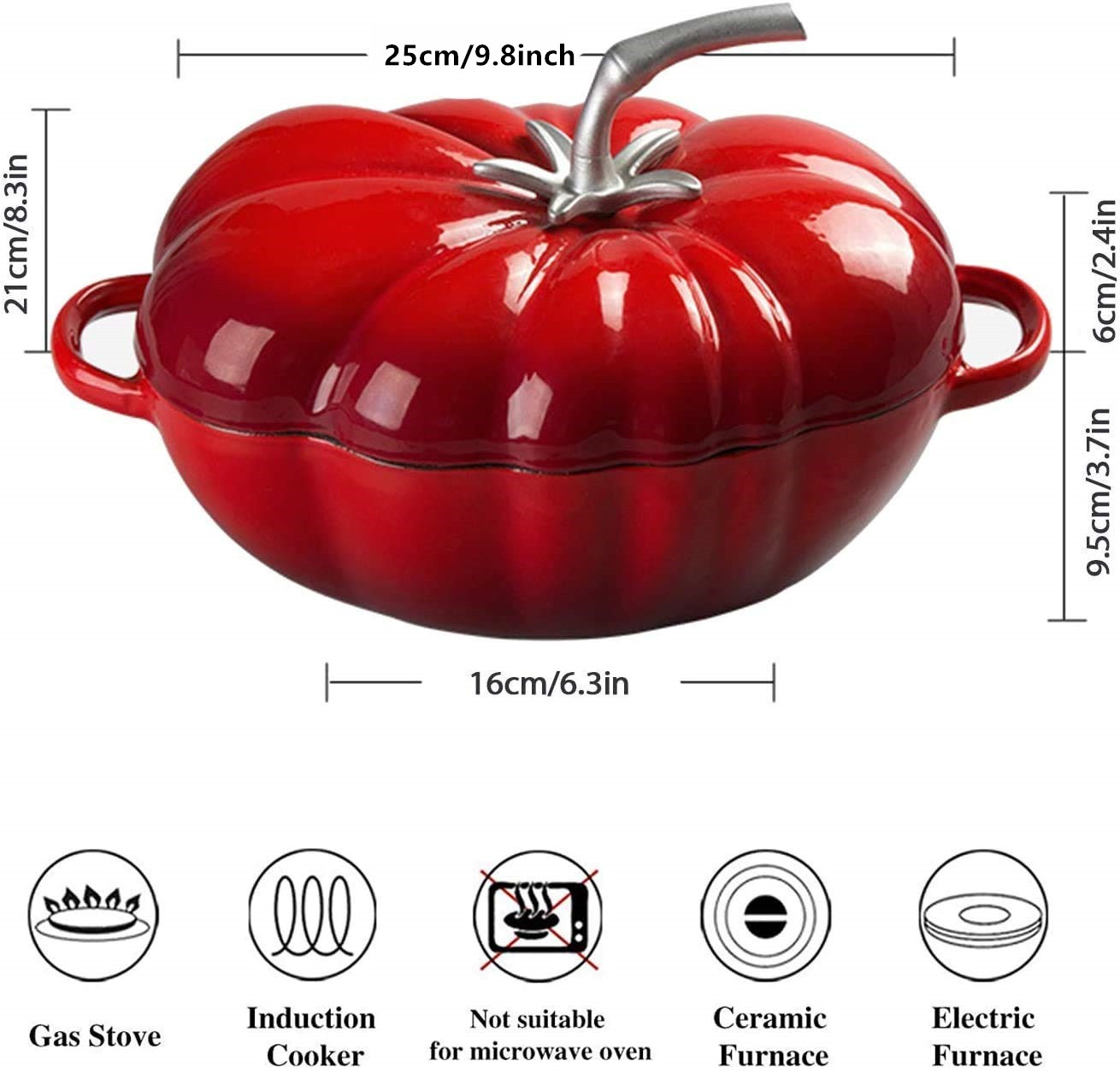 25 ซม.มะเขือเทศเคลือบเหล็กหล่อ - Cast Iron Tetsubin บทวิจารณ์และราคา